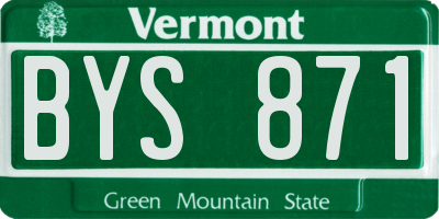 VT license plate BYS871
