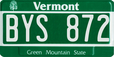 VT license plate BYS872