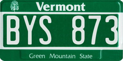 VT license plate BYS873