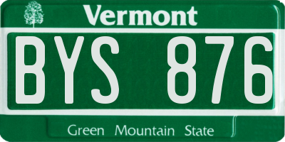 VT license plate BYS876