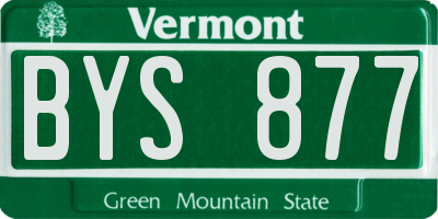 VT license plate BYS877