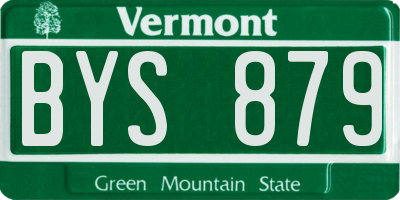VT license plate BYS879