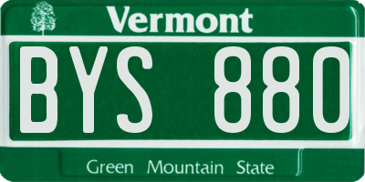 VT license plate BYS880