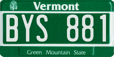 VT license plate BYS881