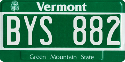 VT license plate BYS882