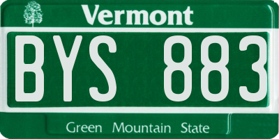 VT license plate BYS883