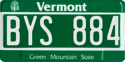 VT license plate BYS884