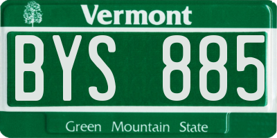 VT license plate BYS885