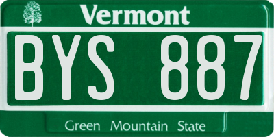 VT license plate BYS887