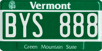 VT license plate BYS888