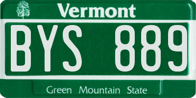 VT license plate BYS889