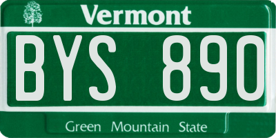 VT license plate BYS890