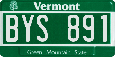 VT license plate BYS891