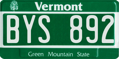 VT license plate BYS892