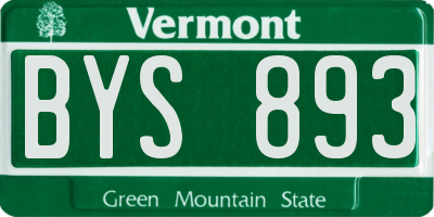 VT license plate BYS893