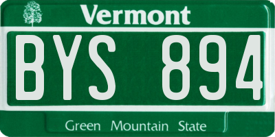 VT license plate BYS894