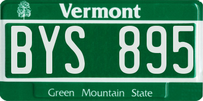 VT license plate BYS895