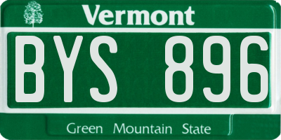 VT license plate BYS896