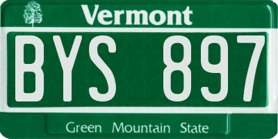 VT license plate BYS897