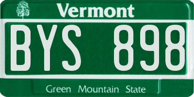 VT license plate BYS898