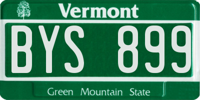 VT license plate BYS899