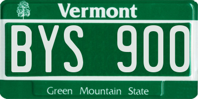 VT license plate BYS900