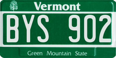 VT license plate BYS902
