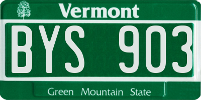 VT license plate BYS903