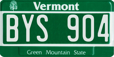 VT license plate BYS904