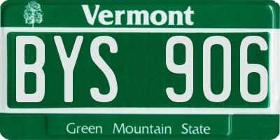 VT license plate BYS906