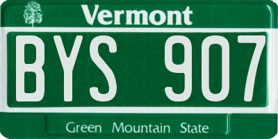 VT license plate BYS907