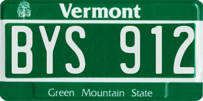 VT license plate BYS912