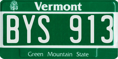 VT license plate BYS913