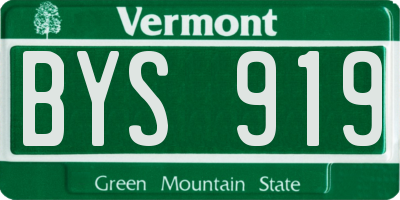 VT license plate BYS919