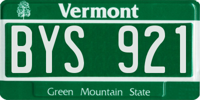 VT license plate BYS921