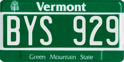 VT license plate BYS929