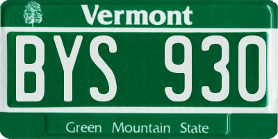 VT license plate BYS930