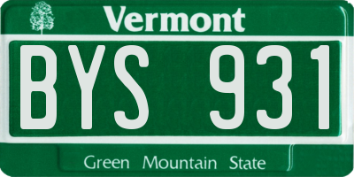 VT license plate BYS931