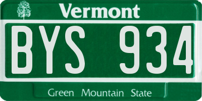VT license plate BYS934