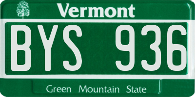 VT license plate BYS936