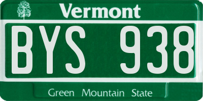 VT license plate BYS938