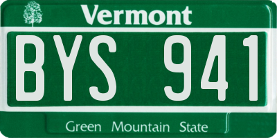 VT license plate BYS941