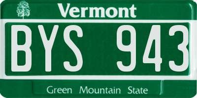 VT license plate BYS943