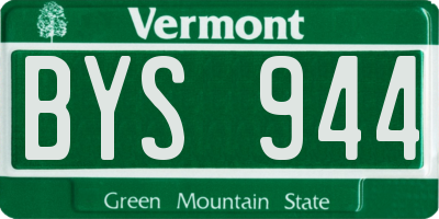 VT license plate BYS944