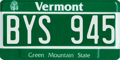 VT license plate BYS945