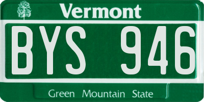 VT license plate BYS946