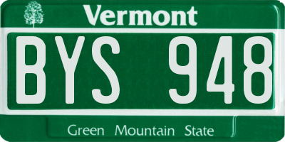 VT license plate BYS948
