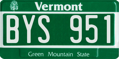 VT license plate BYS951
