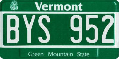 VT license plate BYS952