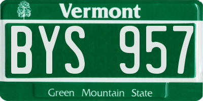 VT license plate BYS957